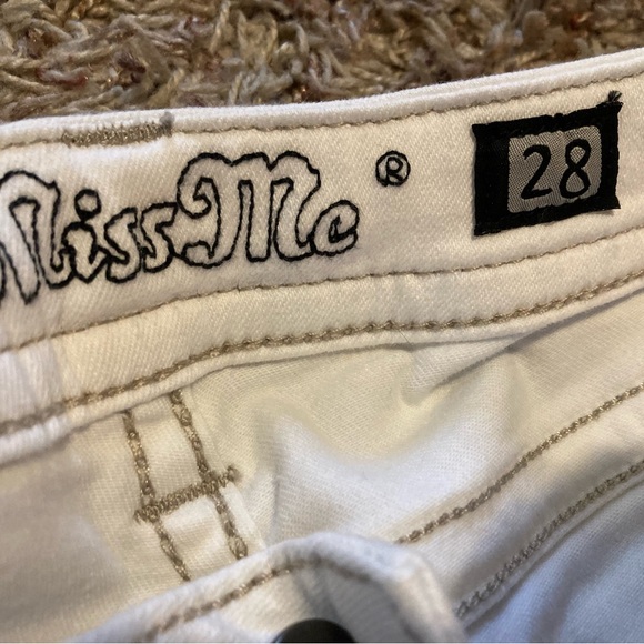 Miss Me Cream Skinny Jeans with Decorative Zips - Picture 3 of 7